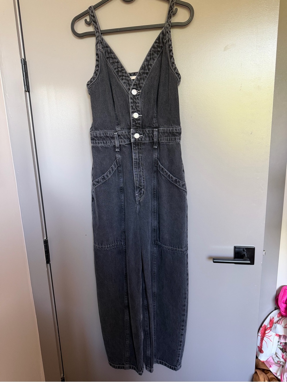 Etica Black Denim Jumpsuit